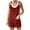 Wine, variant on Women's Sleeveless Tie Knot Straps Loose Fit Cotton Overall, Size 5XL