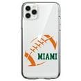 thumbnail image 1 of DistinctInk Clear Shockproof Hybrid Case for iPhone 12 MINI (5.4" Screen) - TPU Bumper, Acrylic Back, Tempered Glass Screen Protector - Miami Football - Orange, Green, 1 of 2