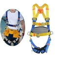 thumbnail image 5 of Professional Rock Climbing Harness Full Body Safety Removable Gear Fall Equipment Gear Tool for Unisex Kids Teen - yellow and blue Yellow Blue, 5 of 10