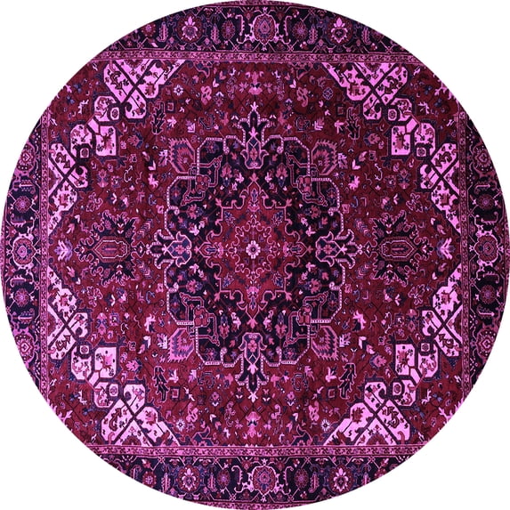 Ahgly Company Indoor Round Persian Purple Traditional Area Rugs, 8' Round