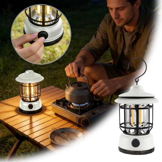 Klonfd Portable Outdoor Camping With Rechargeable Battery Bright LED Light For Hiking Emergency Backpacking