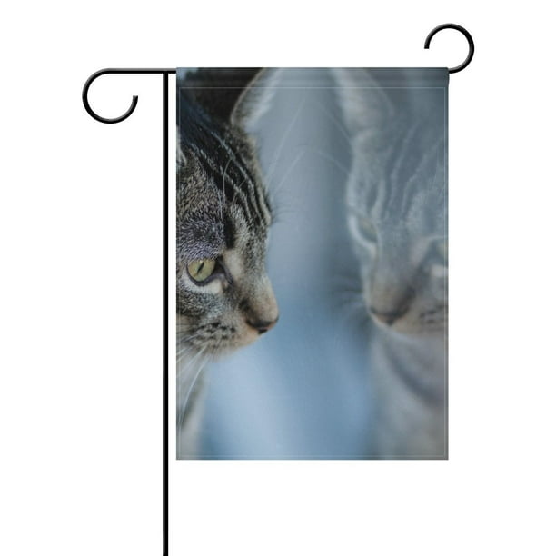 POPCreation Cats Reflection Polyester Garden Flag Outdoor Flag Home