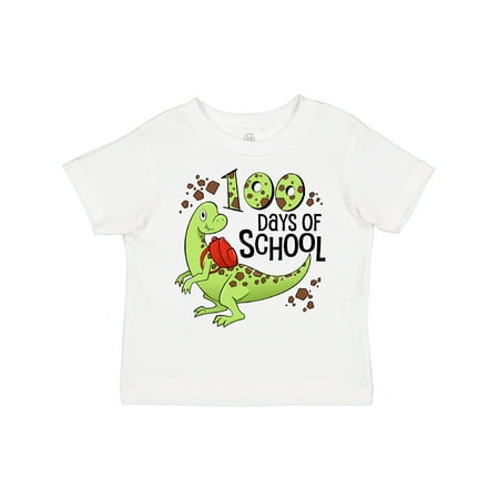 

Inktastic 100 Days of School Green Dinosaur Gift Toddler Boy or Toddler Girl T-Shirt