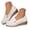 White, variant on Women's Leather Wedge Loafers Wide Width Solid Color Comfortable Platform Slip on Business Walking Shoes Green Size 9.5