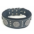 thumbnail image 5 of The Maximus Black/Silver Leather Dog Collar for Large Dog Breeds, 5 of 5