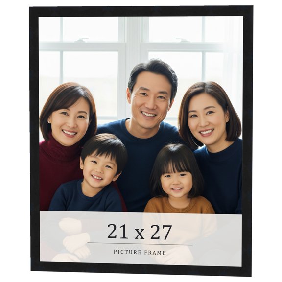 21x27 Frame Black Real Wood Picture Frame Width 0.75 inches | Interior Frame Depth 0.5 inches |