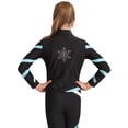thumbnail image 4 of Doomiva Kids Girls Figure Skating Costume Long Sleeve Contrast Color Stripe Sweatshirt and Rhinestones Leggings Set Light Blue 10, 4 of 8