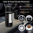 thumbnail image 4 of Car Kettle, 12V/24V Portable Electric Travel Kettle 420ML & 304 Stainless Steel Water Boiler with Built-in Magnetic Induction Stirring Temperature Adjustable Bottle Warmer for Tea Coffee Milk, 4 of 6