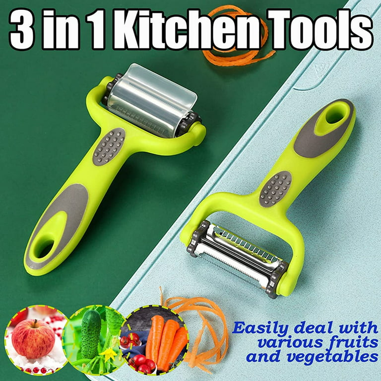 All In One Vegetable Peeler, 3 And 1 Vegetable and Fruit Peeler, All-In-One  Vegetable Cutter, 3-In-1 Multifunctional Fruit & Vegetable Peeler, Grater