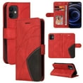 thumbnail image 1 of Étui pour iPhone 11 Portefeuille en Cuir Livre à Rabat Folio Support Vue Couverture - Rouge, 1 of 5
