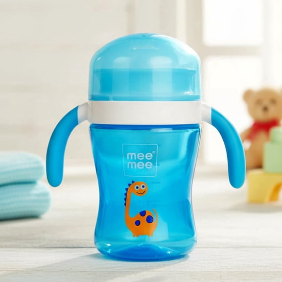 Mee Mee 360° Spout Trainer Sipper 240 ml | Dual Handle, Anti-Leak & Spillproof Sippy Cup for Toddlers | Non-Toxic & BPA-Free | Dust Cover | Lightweight & Easy Grip Handles (Blue)