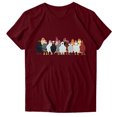 thumbnail image 3 of Gibobby Blusa Casual de Mujer Mujeres Casual Impresión Manga Corta Cuello Redondo Camiseta Suelta Blusa Tops(Vino,G), 3 of 4