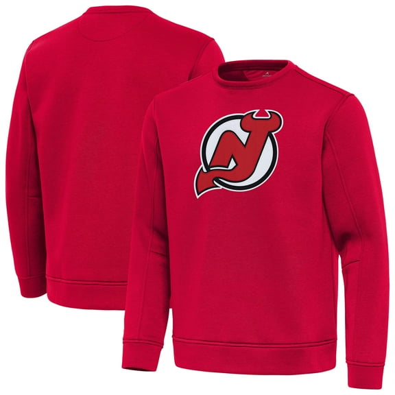 Men's Antigua Red New Jersey Devils Relevant Lightweight Pullover Sweatshirt