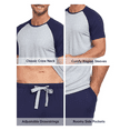 thumbnail image 4 of ANLIQI Men's Pajama Sets Short Sleeve Top & Pant Soft Bamboo Rayon Pjs Set Lounge Sleepwear for Men (Navy Blue L), 4 of 8