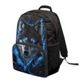 thumbnail image 2 of POLERO Blue Wolf Galaxy 17 Inch Backpack for Kids, Polyester Lightweight Portable School Backpack for Outdoor, 2 of 10