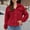 Red, variant on Aloohaidyvio Women Winter Casual Fuzzy Button Down Long Sleeve Warm Short Crop Jacket Coat