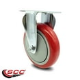 thumbnail image 2 of 5 Inch Red Polyurethane Wheel Rigid Top Plate Caster Service Caster Brand, 2 of 2