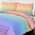thumbnail image 5 of Rainbow Ombre Quilt Rainbow/Turquoise 3Pc Set Full/Queen, 5 of 8
