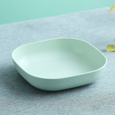 

Square Bowl Wheat Straw Spaghetti Bowl Lightweight Bowl Party Snack Soup Dessert Rice Plate Small Dining Table round Set
