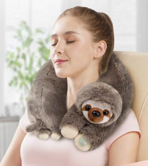 (2 pack) Health Touch Neck Massager Gift with Relaxing Vibration, U-Shaped Lightweight – Sloth