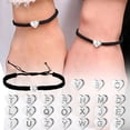 thumbnail image 2 of Xiao Hua Pulsera de cuerda trenzada con inicial de corazón para adolescentes, niñas y niños, hecha a mano, joyería minimalista, pulsera a juego para parejas (Y), 2 of 5