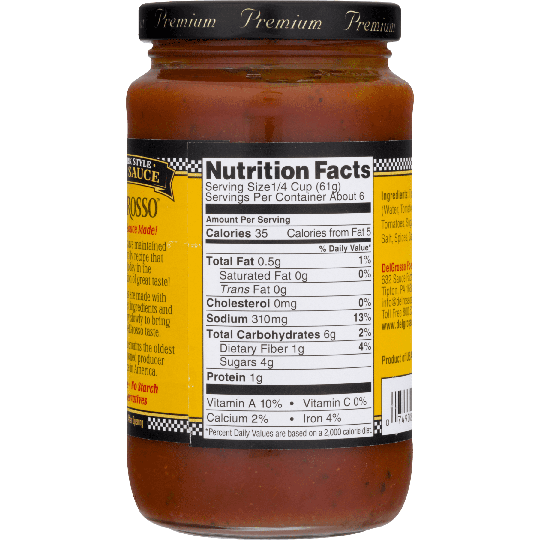 DelGrosso All Natural Pizza Sauce New York Style