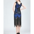 thumbnail image 4 of 20's Ladies Great Gatsby Flapper Style Dress Party New Year's Eve Blue/Black, 4 of 7