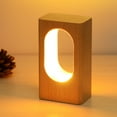 thumbnail image 5 of Lámpara de escritorio de madera, luz nocturna junto a la cama del dormitorio, iluminación regulable, lámpara de mesa creativa para decoración del hogar, 5 of 5