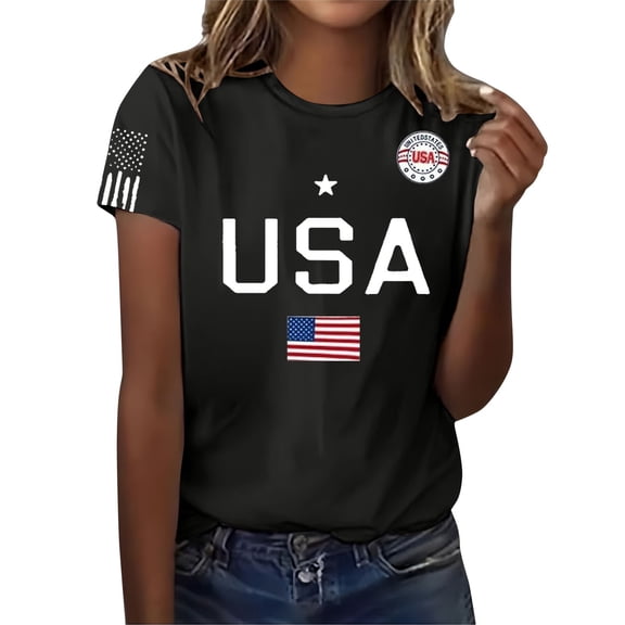 MEICHEN 250th Anniversary USA Shirt Short Sleeve Round Neck T Shirt Fashion Casual Blouse Top Summer Clothing