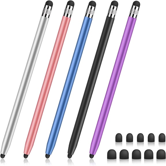 GJX 2026 New 5Pcs Stylus Pen for Ipad,Tablet Stylist,High Sensitivity and Precision Fine Point Rubber Ends Universal Capacitive Touch Screen Pencil,Multicolor