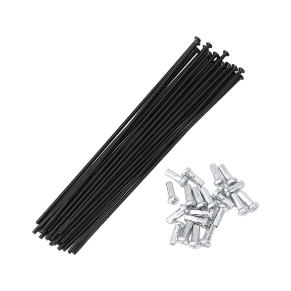 20 Set 14G Straight Pull Bicycle Spokes 133mm Straight Pull Bike Wheel Spokes Carbon Steel Black