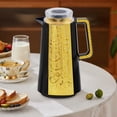 thumbnail image 3 of Arabic And Style Insulated Coffee Carafe 33 Oz Vacuum Thermal Bottle Flask Teapot Keeping Hot/cold Tea  Water Dispenser Push Button Lid Housewarming Ornaments (black Gold), 3 of 5