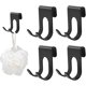 thumbnail image 1 of 4-pack Shaving Rack Hooks, Aluminum Shower Shelf for Razor, Drill-Free Towel Hook, Self-Adhesive Hooks for Bathroom and Kitchen, 1 of 4