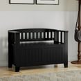 thumbnail image 5 of Acadian 36 inch Wide Solid Wood Transitional Small Entryway Storage Bench in Black, 5 of 13