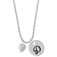 thumbnail image 1 of Delight Jewelry Silvertone Mini Guitar Pick Silvertone Script Initial Disc - D - Charm Necklace, 20"+3", 1 of 4