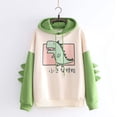 thumbnail image 2 of Sudaderas con capucha de manga larga de dinosaurio bonito para chicas adolescentes, suéteres holgados informales, sudaderas con capucha, jersey, Tops, camisas Ormromra HMFJ302-13, 2 of 6