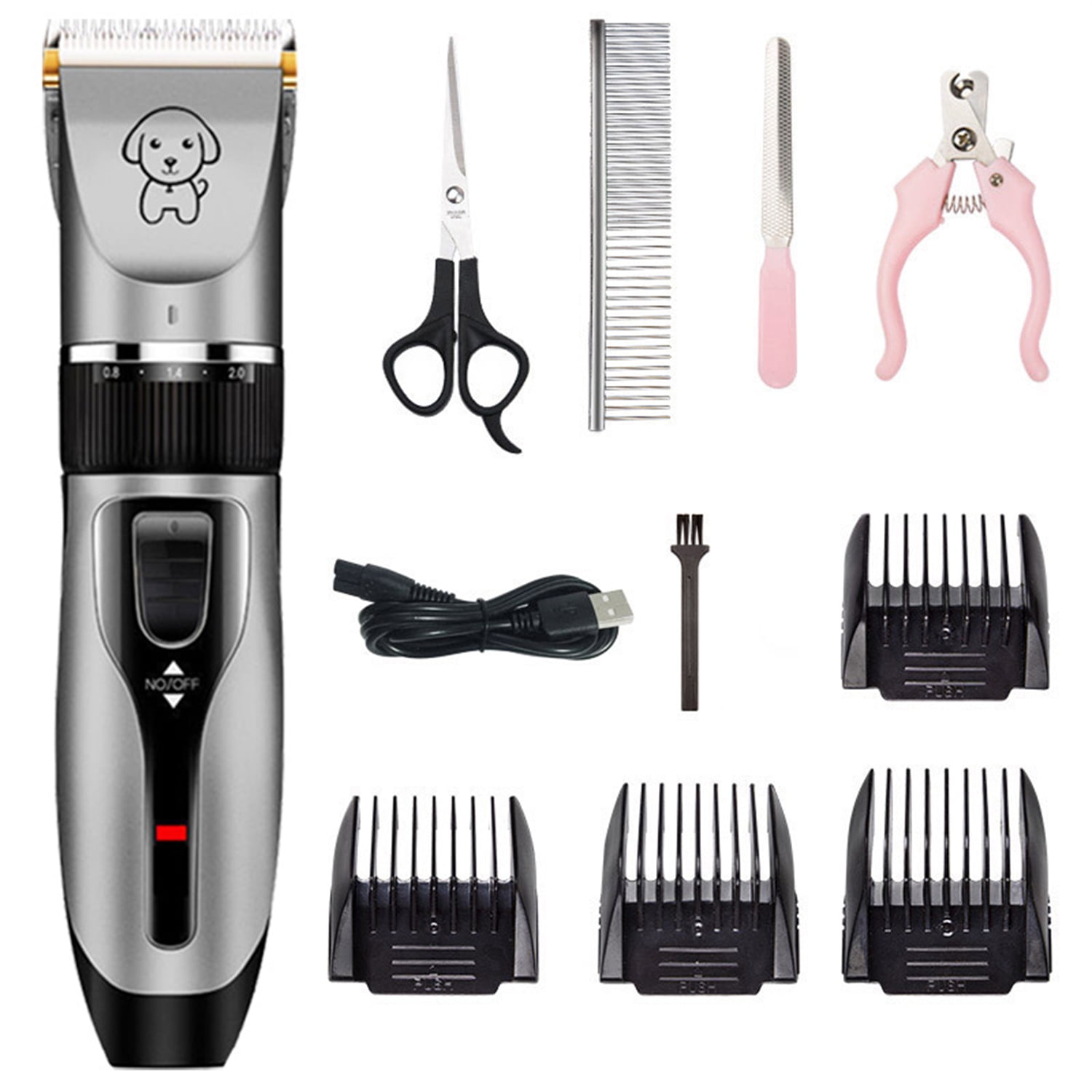 Dog Grooming Kit, Dog Clippers for Grooming for Thick Coats, Pet Hair Trimmer Low Noise Electric Cordless Rechargeable, Cat Shaver for Small Large Dogs Cats Pets, (11pcs, Gray) Dog Grooming Kit, Dog Clippers for Grooming for Thick Coats, Pet Hair Trimmer Low Noise Electric Cordless Rechargeable, Cat Shaver for Small Large Dogs Cats Pets, (11pcs, Gray)