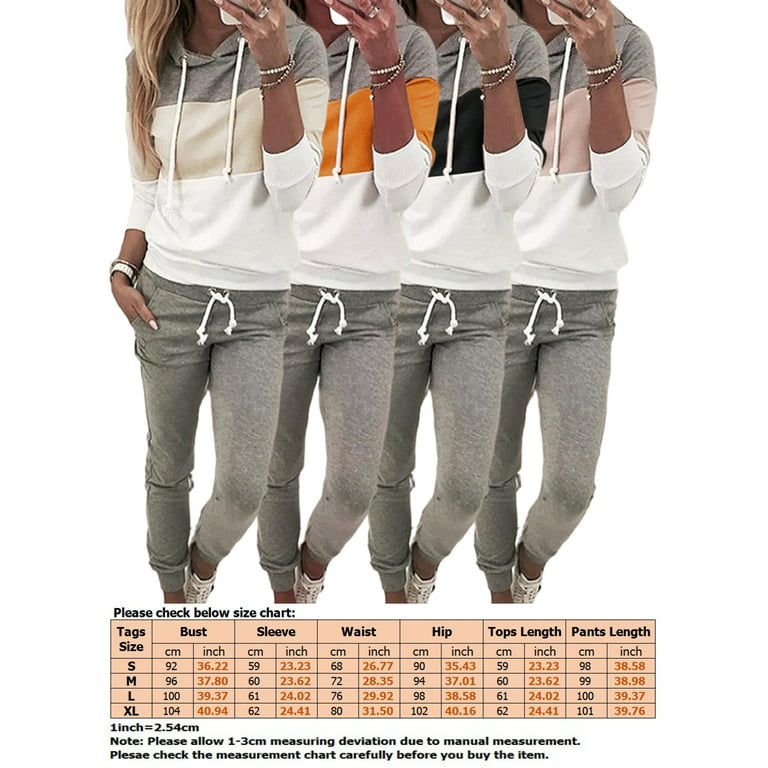 Frontwalk Jogging Suits for Women 2 Piece Sweatsuits Tracksuits Outfits  Sexy Long Sleeve Crop Hoodie Bodycon Pants Sets
