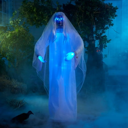 Way To Celebrate Light-Up Ghost Woman Outdoor Halloween Decoration, 63 ...