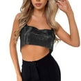 thumbnail image 3 of Yigetop Sparkly Tops for Women Women Shiny Rhinestone Tank Top Crop Top Sleeveless Vest Shirt for Night Club Party Rave Outfit Sequin Top Black One Size, 3 of 6