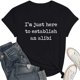thumbnail image 5 of Camiseta con estampado sarcástico para mujer - Camiseta informal de manga corta con frases divertidas, 5 of 5