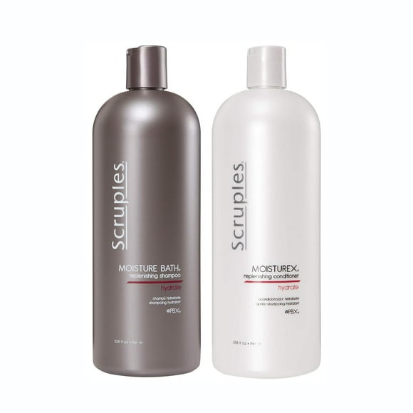 Scruples Moisture Bath Shampoo & Moisturex Conditioner Set - Nourishing & Moisturizing Duo Hair Care Products for Dry, Damaged, and Frizzy Hair Repair - Damaged Hair Repair Kit (33.8 oz)