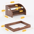thumbnail image 6 of Bemico 3-Tier Retro Wood Bar Liquor and Wine Rack with Drawer, 3-Step Countertop Coffee Syrup Rack Organizer Bottle Holder for for Liquor Whiskey, 6 of 9