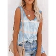 thumbnail image 2 of Uhndy Women's T Shirts Tank Top Scoop Neck Button Down Sleeveless Tee Tie Dye Print Shirts Blouses, 2 of 5