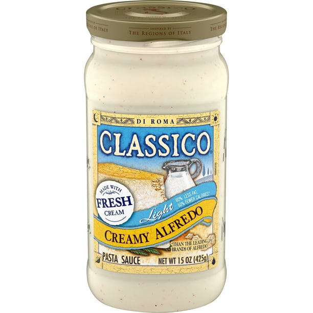 Classico Light Creamy Alfredo Pasta Sauce, 15 oz Jar - Walmart.com