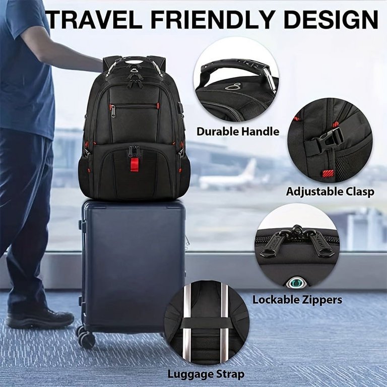 17 Inch Laptop Backpack for Men, 50L TSA Friendly Travel 