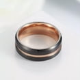 thumbnail image 4 of 18K Rose Gold Plating Titanium Steel 8mm Black Brushed Band for Man Wedding Ring, 4 of 7