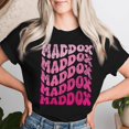 thumbnail image 2 of Retro Maddox Groovy T-Shirt for Women – Personalized First Name Maddox Vintage 70s Style Tee, Custom Gift for Her, Fun Hippie Name Shirt, 2 of 3