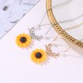 thumbnail image 4 of PVCS Pendentif pendentif Feuille de Tournesol en Or Jaune Femmes Long Collier, 4 of 5