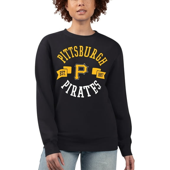 Women's G-III 4Her by Carl Banks Black Pittsburgh Pirates Team Logo Fleece Pullover Sweatshirt